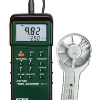 Anemómetro Extech 407113, paleta, CFM, temperatura d e hasta 175 °F, flujo de aire de hasta 6890 pies-min, servicio pesado