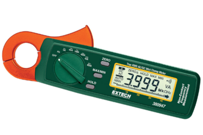 Extech 380947-NIST Pinza amperimétrica, CA-CC, True RMS, 400A, DMM, Compacto, Alta Resolución, Mordaza de .9, con NIST