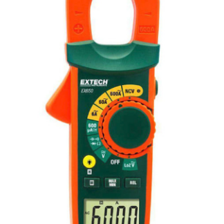 Extech EX650-NIST Pinza amperimétrica de CA de verdadero valor eficaz, NCV, 600 A con NIST